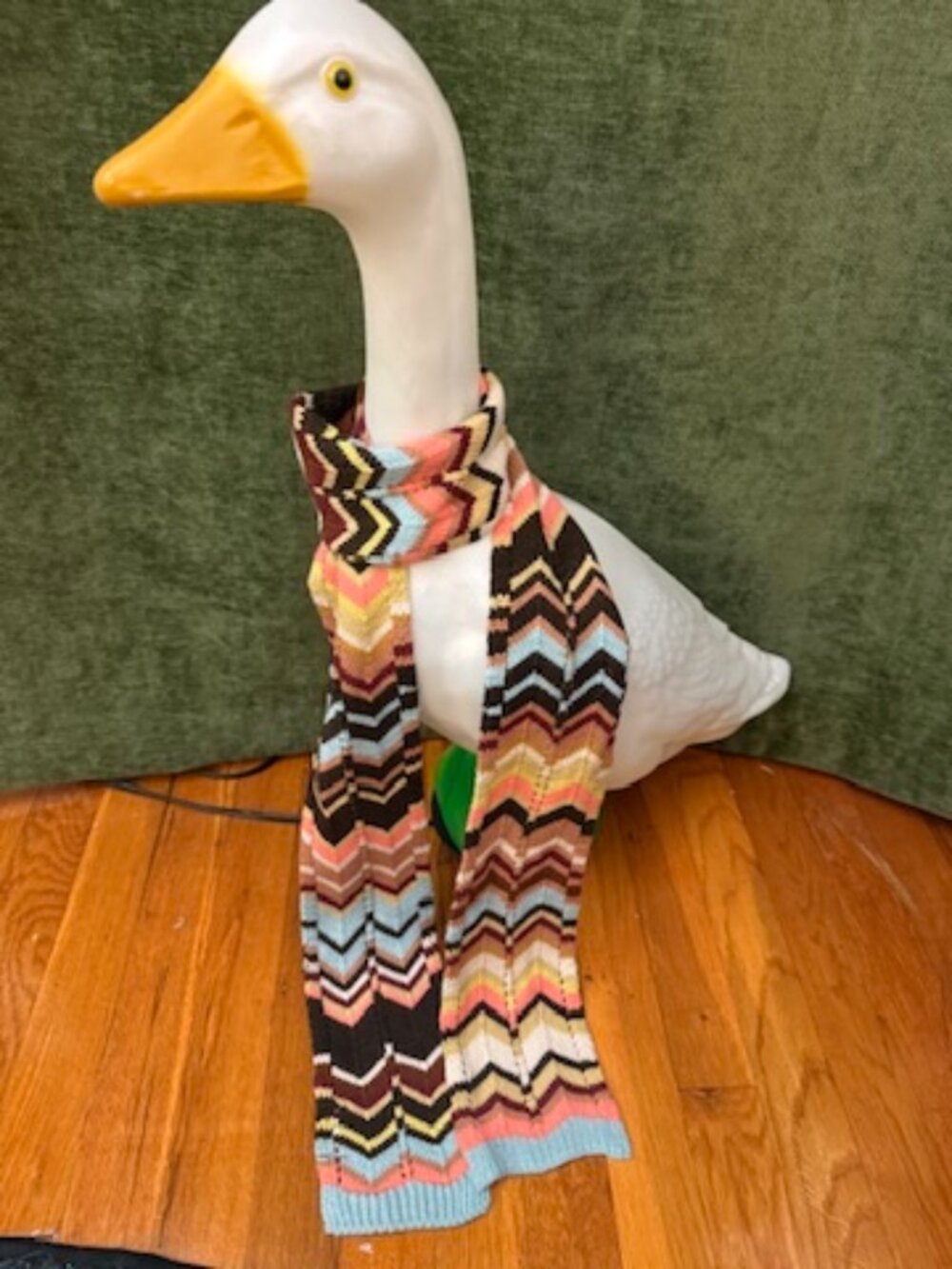 Missoni for Target Knit Skinny Scarf Blue Brown Chevron Zigzag 2011